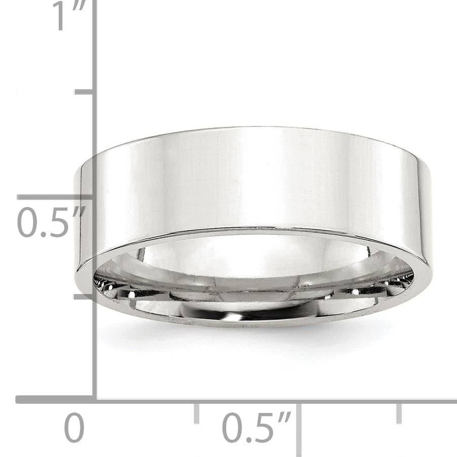 Sterling Silver 7mm Comfort Fit Flat Size 9.5 Band Ring