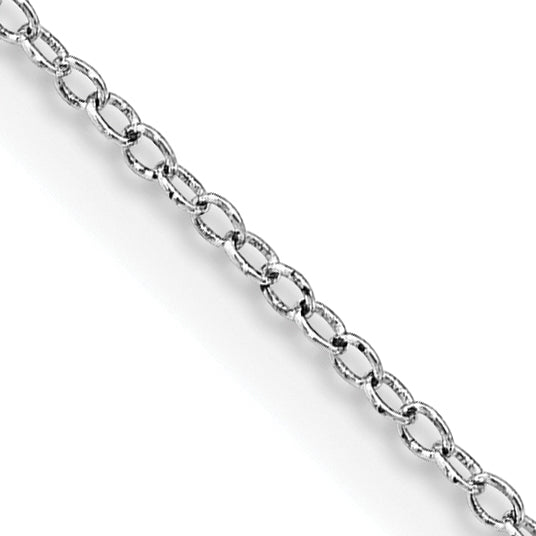 Sterling Silver Rhodium-plated 1mm Cable Chain w/2in ext.