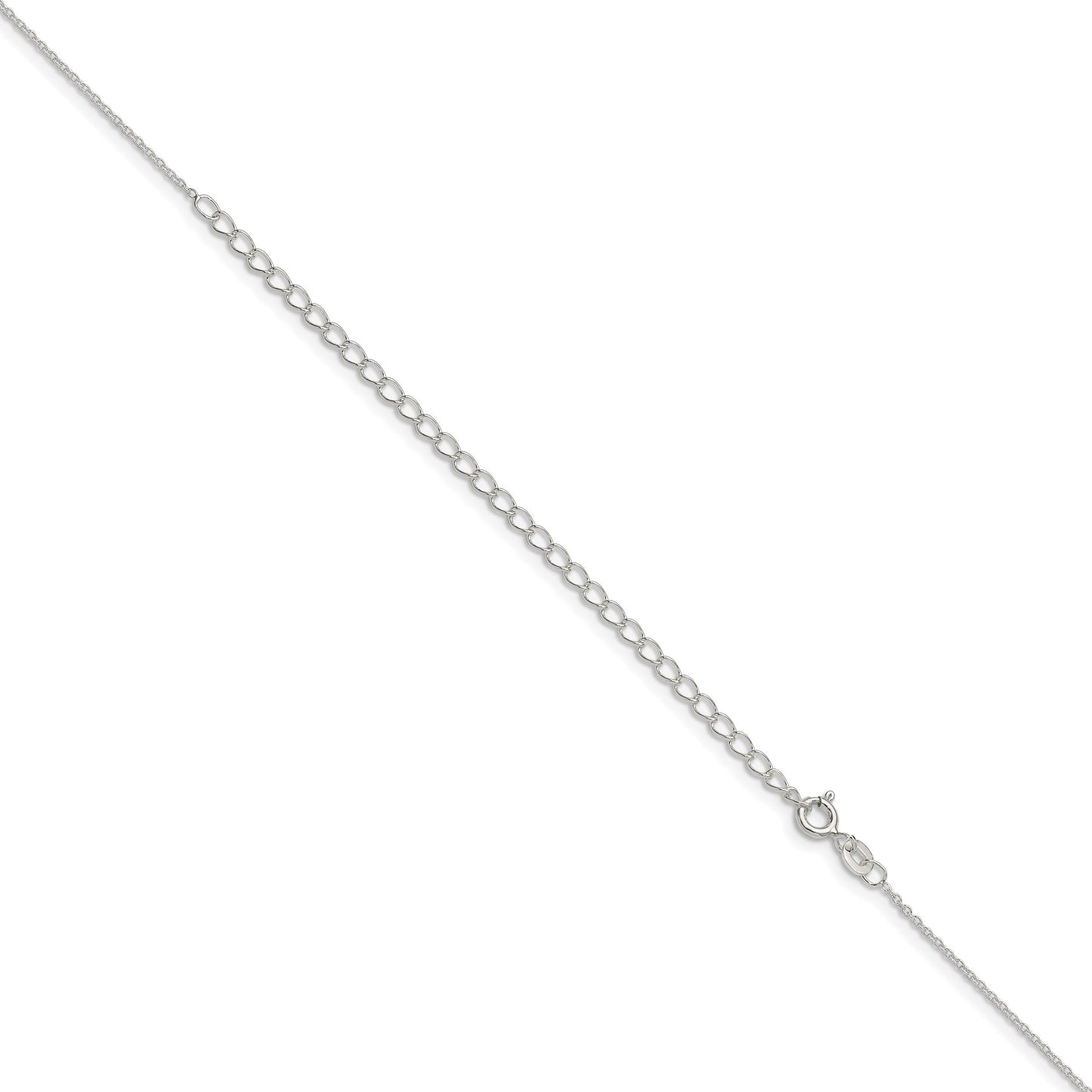Sterling Silver 1mm Cable Chain w/4in ext.