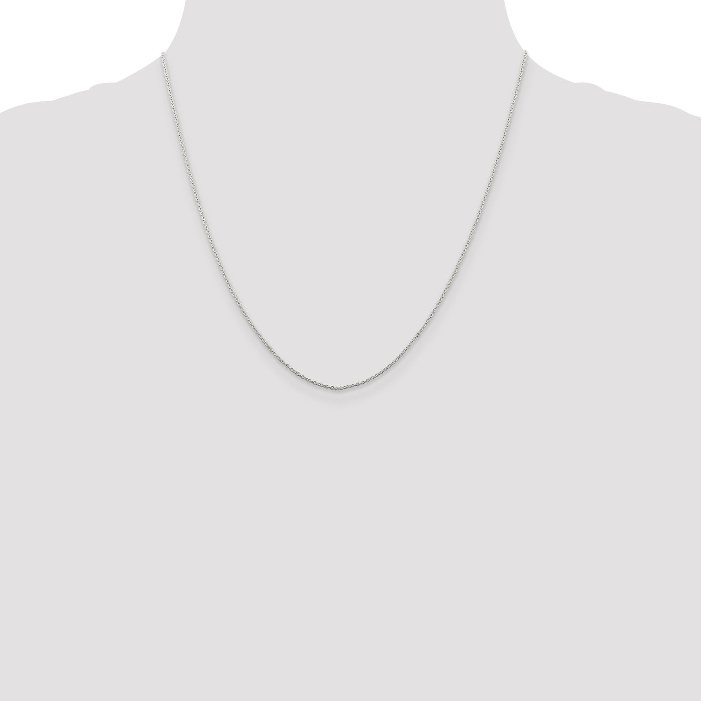 Sterling Silver Rhodium-plated 1mm Cable Chain