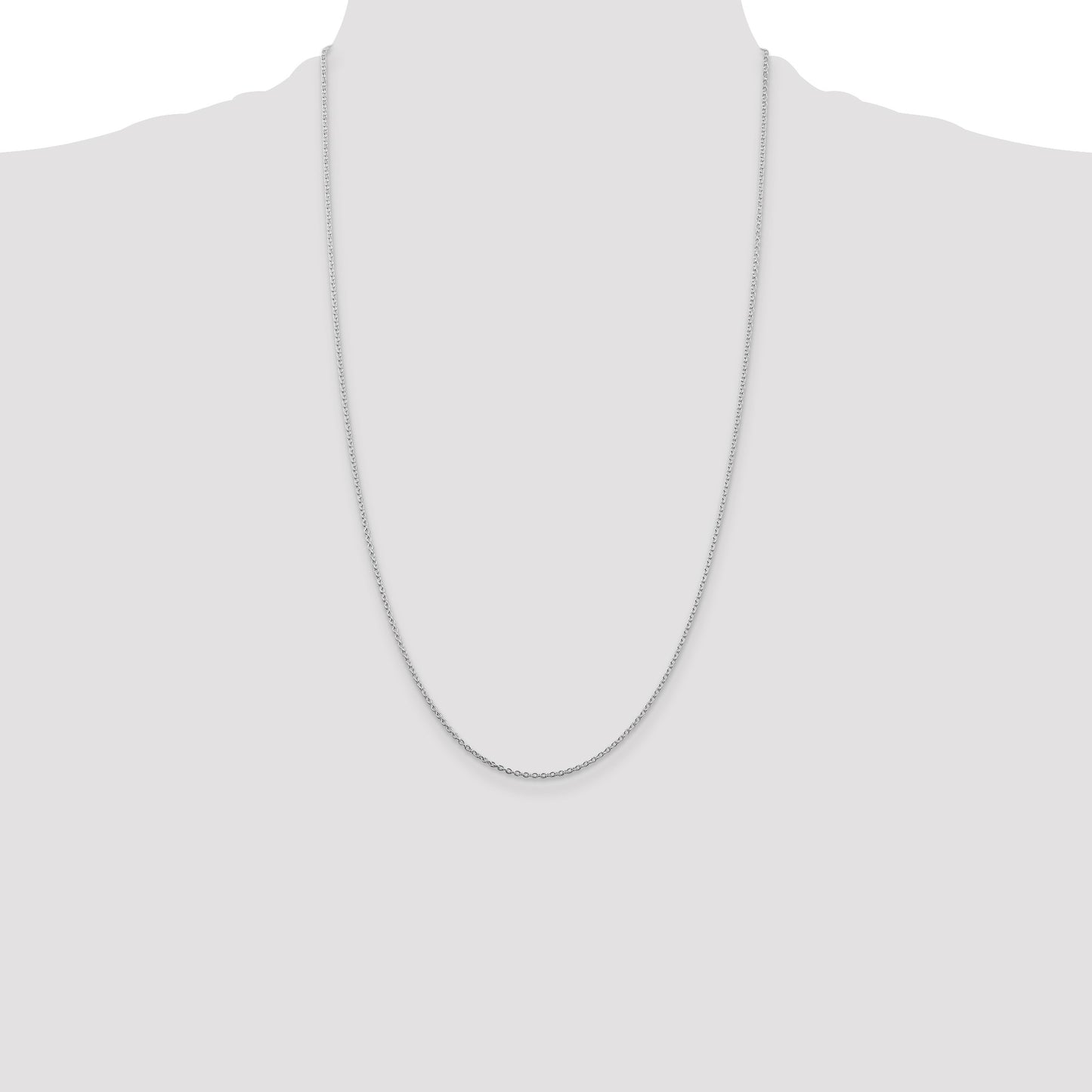 Sterling Silver Rhodium-plated 1.5mm Cable Chain