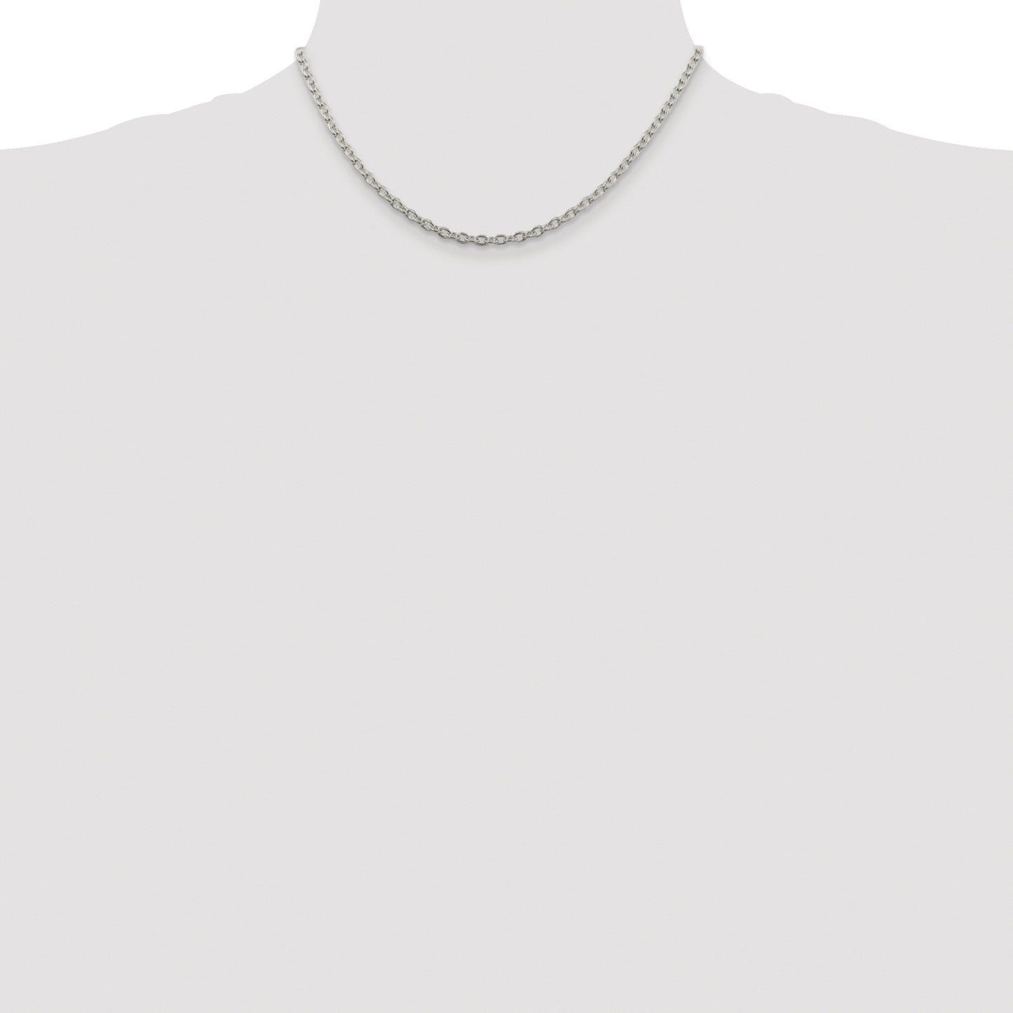 Sterling Silver Rhodium-plated 3.5mm Cable Chain