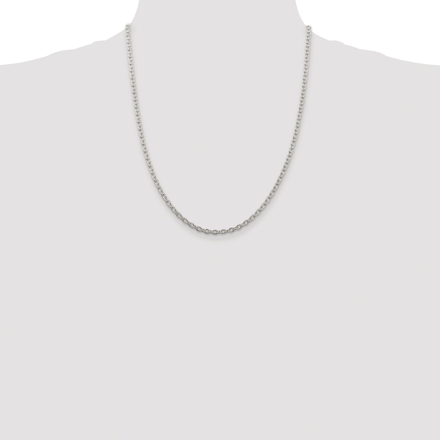 Sterling Silver Rhodium-plated 3.5mm Cable Chain