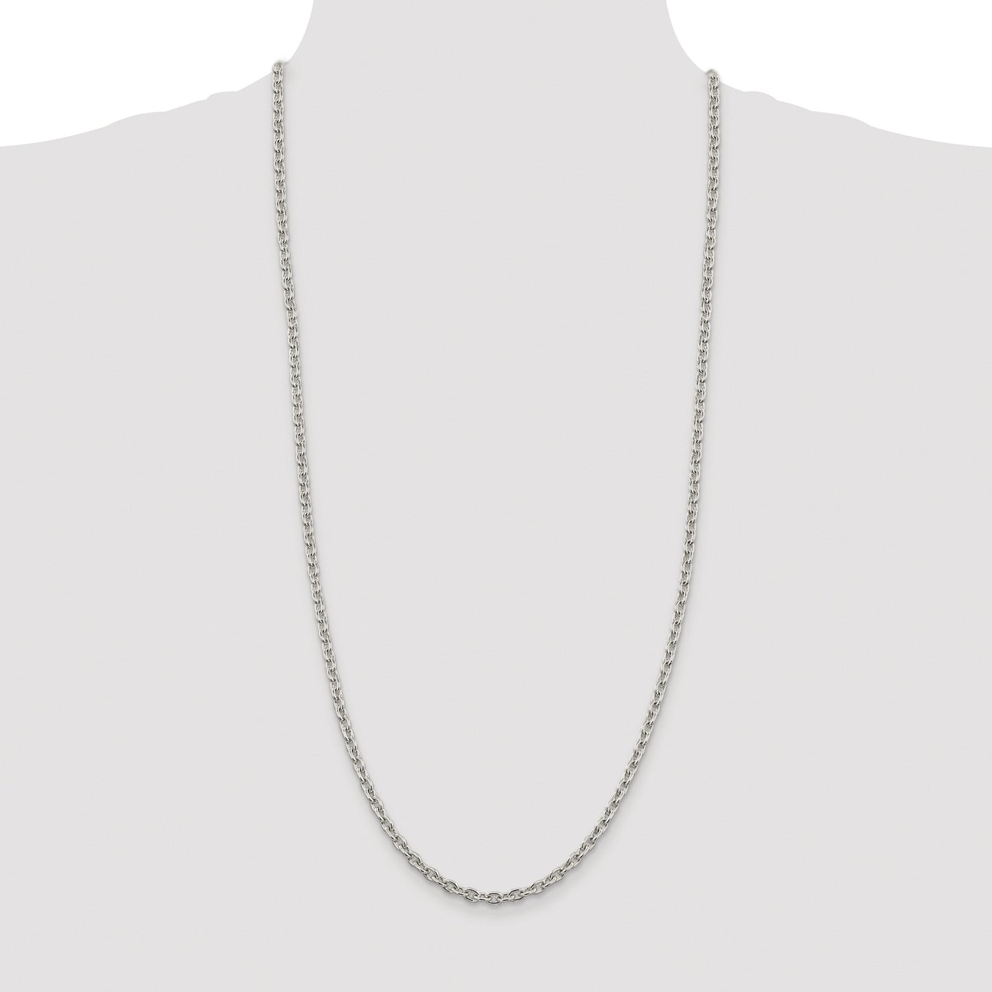 Sterling Silver Rhodium-plated 4.5mm Cable Chain