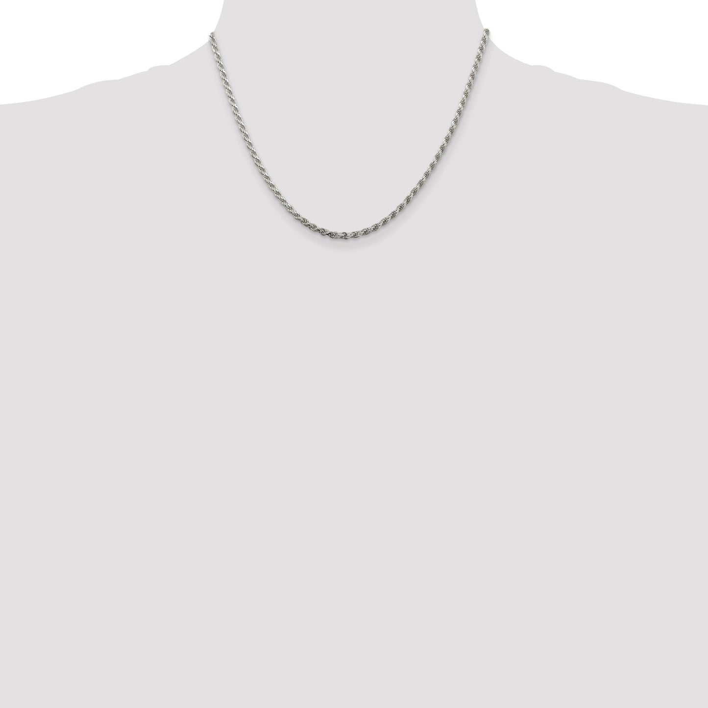 Sterling Silver 2.75mm Diamond-cut Rope Chain