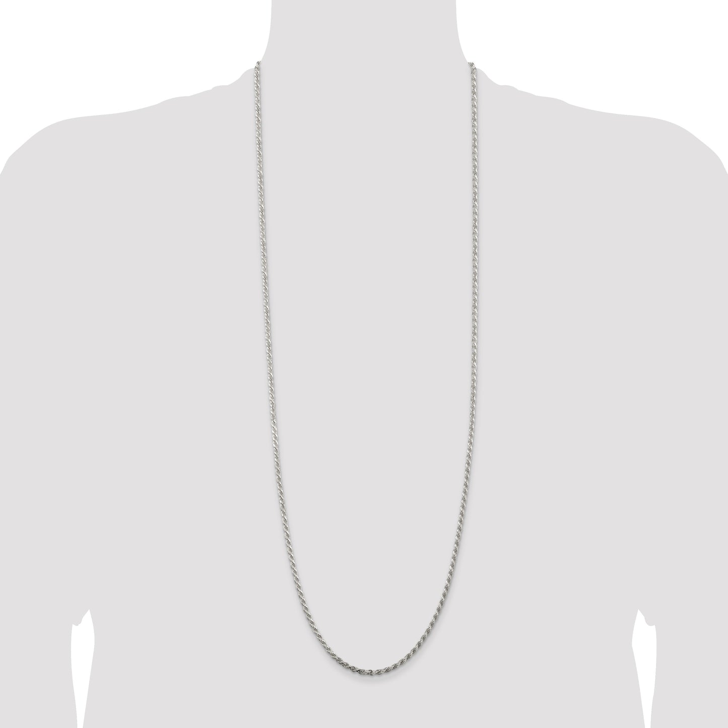 Sterling Silver 2.75mm Diamond-cut Rope Chain