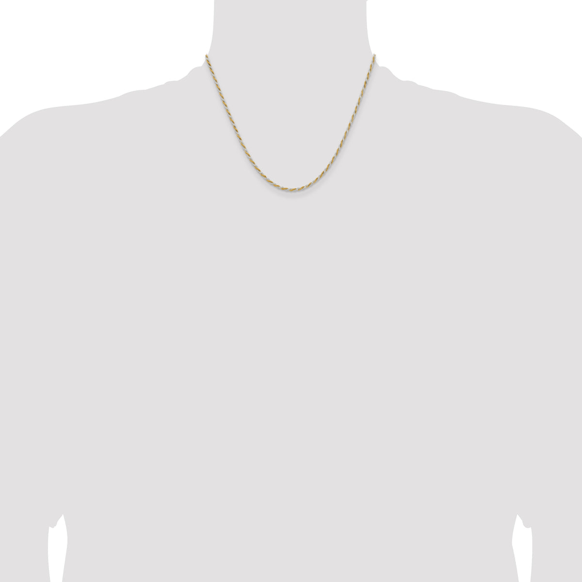 Sterling Silver And Vermeil 1.85mm Diamond-cut Rope Chain