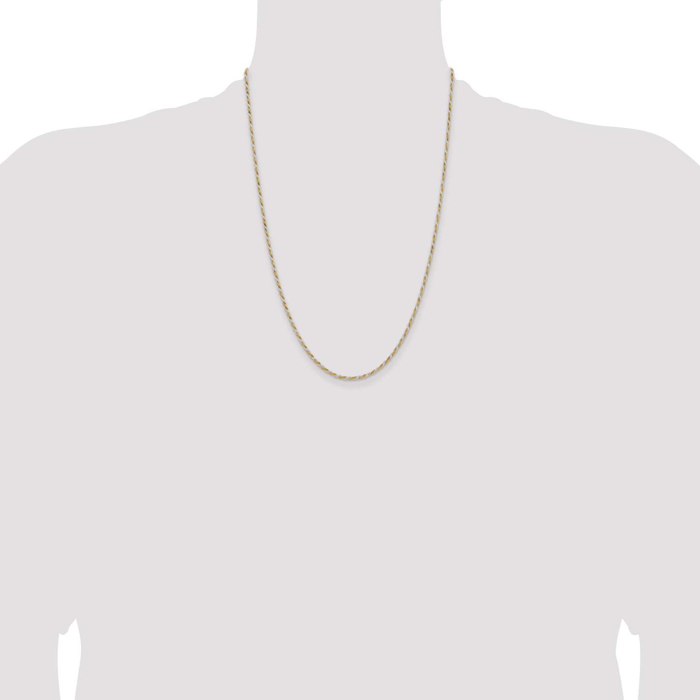 Sterling Silver And Vermeil 1.85mm Diamond-cut Rope Chain