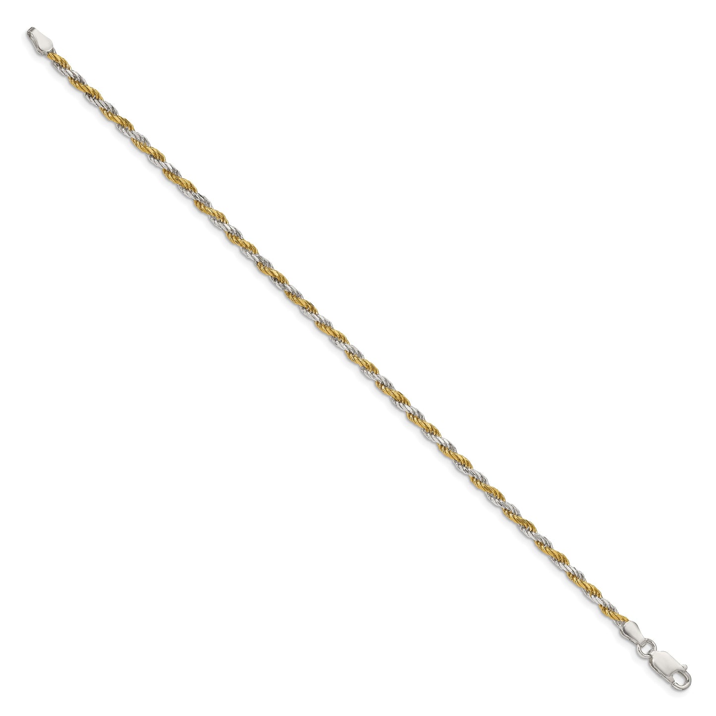 Sterling Silver And Vermeil 2.5mm Diamond-cut Rope Chain