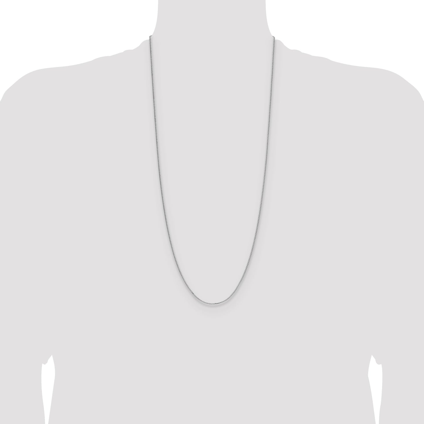 Sterling Silver Rhodium-plated 1.3mm 8 Sided D/C Double Spiga Chain