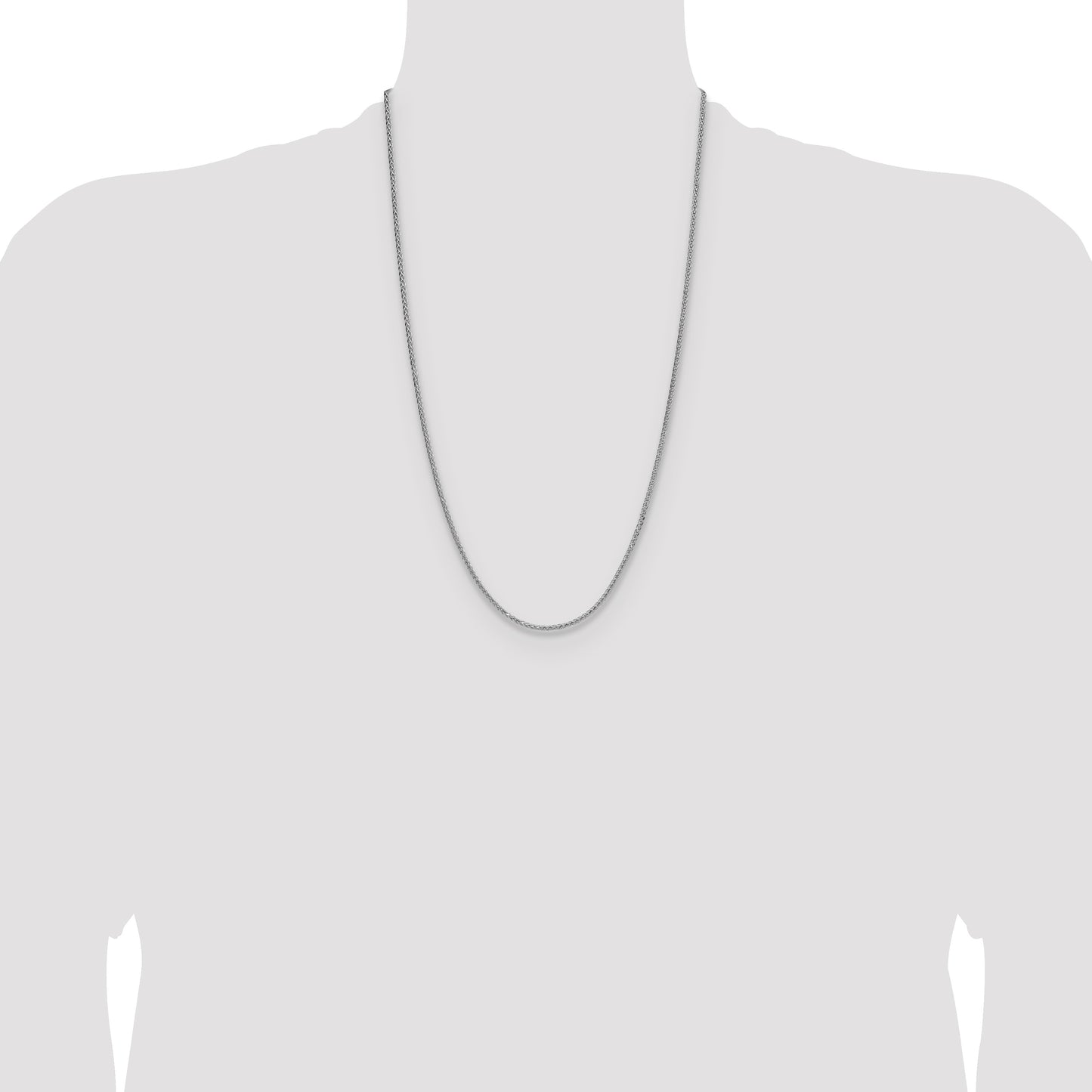 Sterling Silver 2.0mm 8 Sided D/C Double Spiga Chain