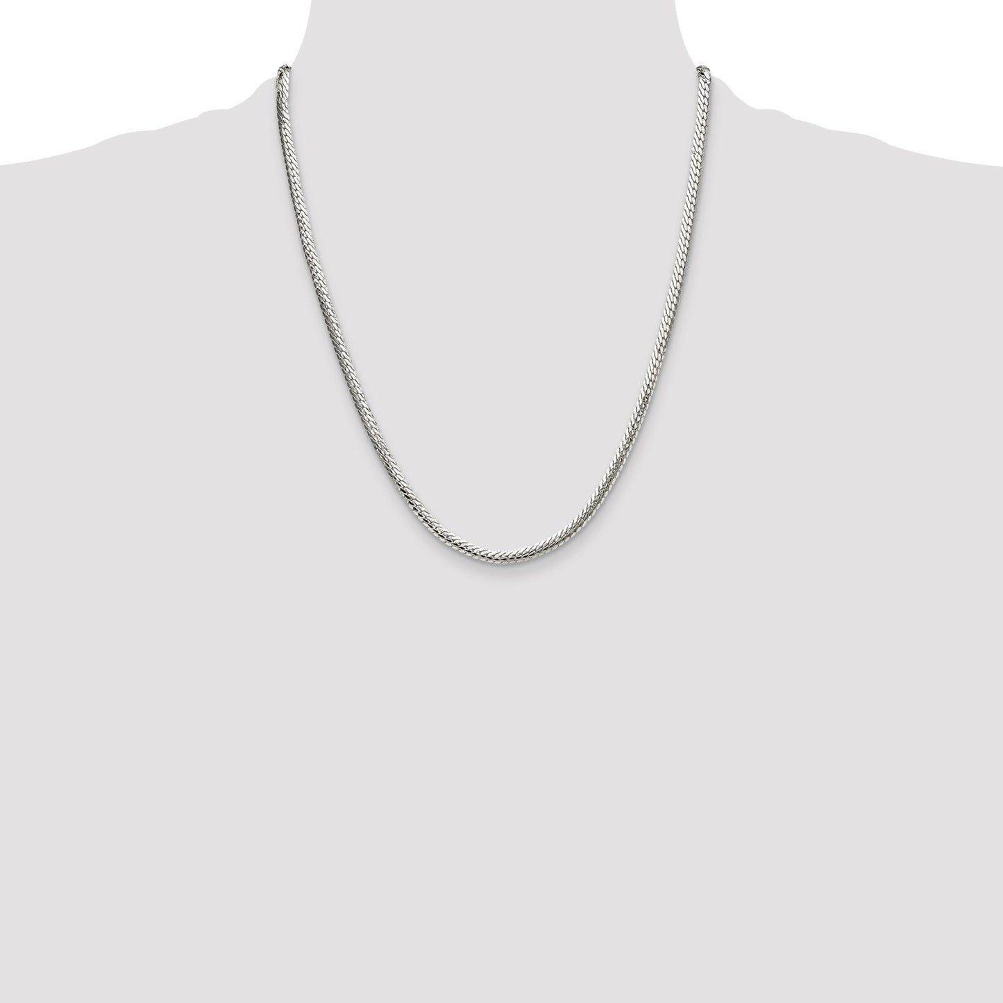 Sterling Silver Polished 4.1mm Double Oval Flat Chain