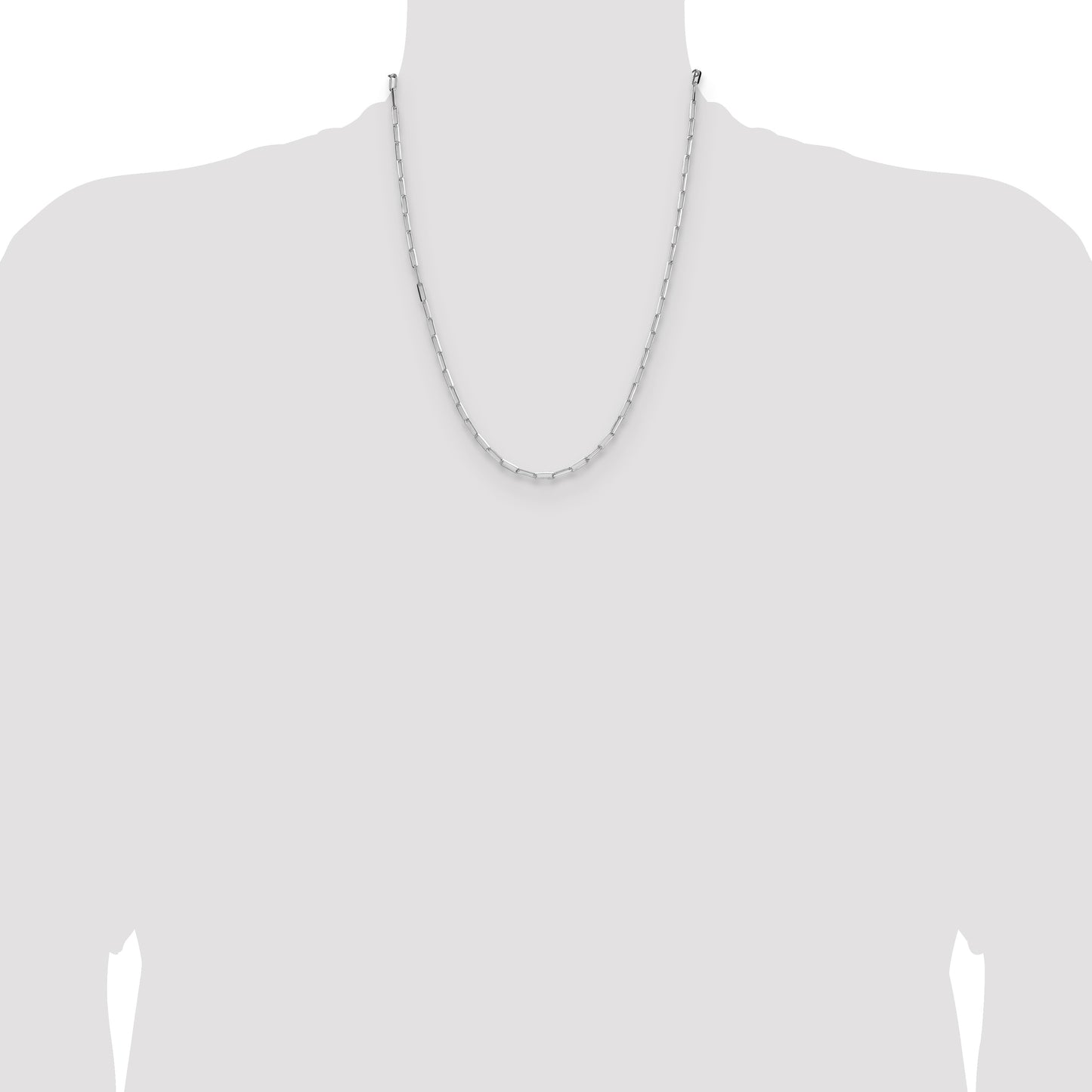 Sterling Silver Rhodium-plated 3.1mm D/C Paperclip Chain