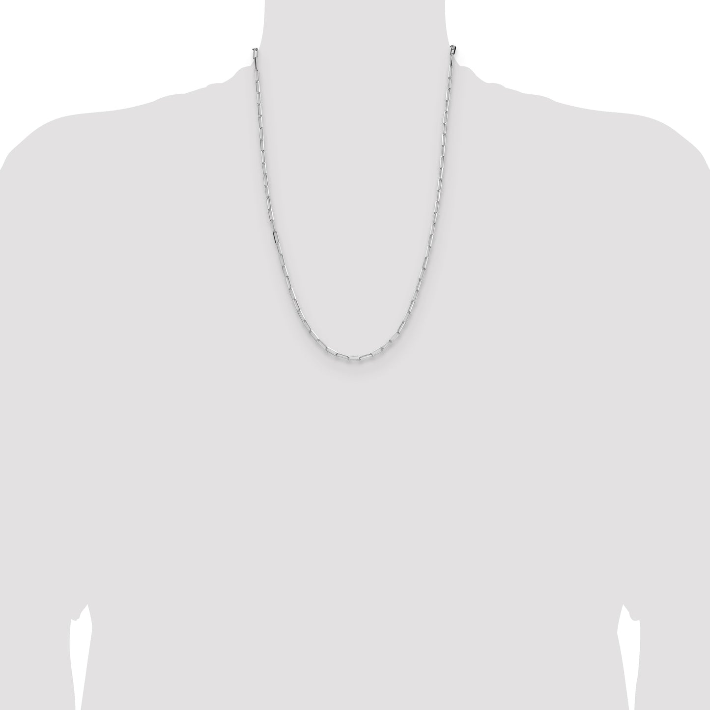 Sterling Silver Rhodium-plated 3.1mm D/C Paperclip Chain