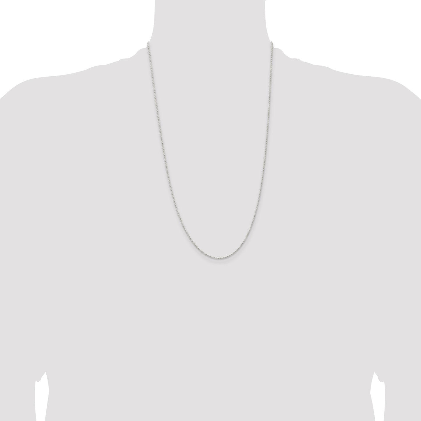 Sterling Silver 1.3mm Solid Rope Chain