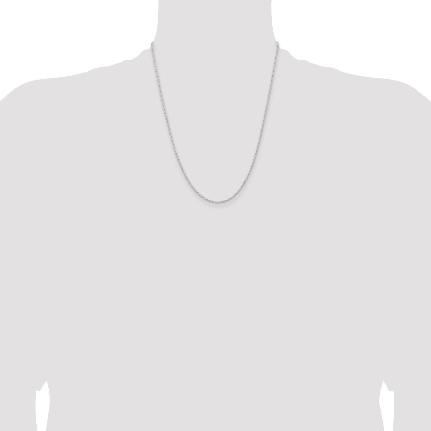 Sterling Silver 1.5mm Solid Rope Chain
