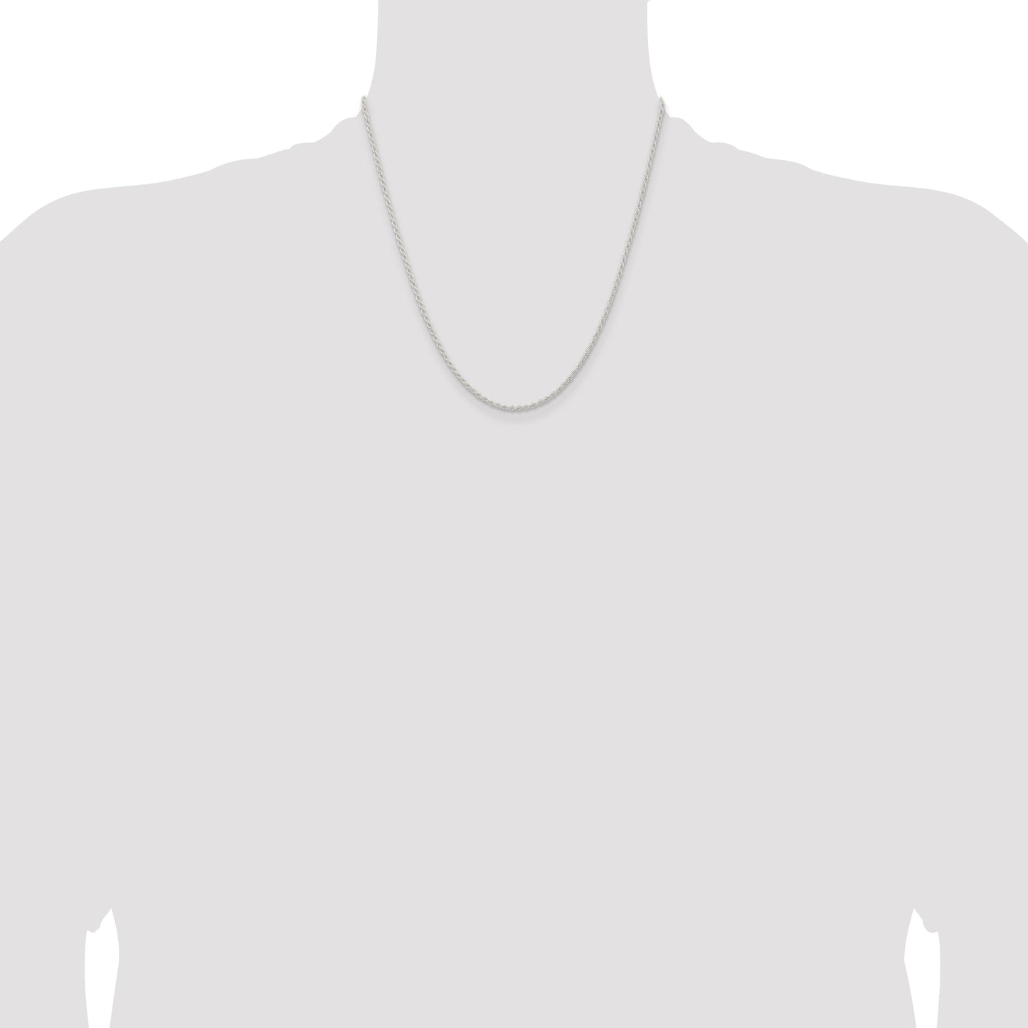 Sterling Silver 1.8mm Solid Rope Chain