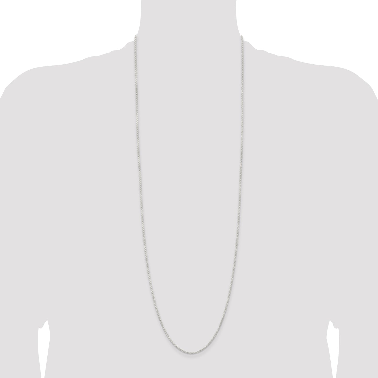 Sterling Silver 1.8mm Solid Rope Chain