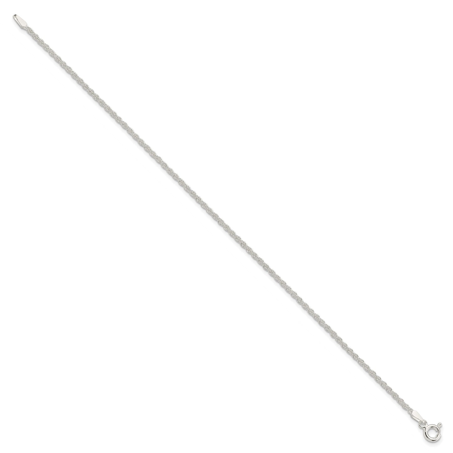Sterling Silver 1.8mm Solid Rope Chain Anklet