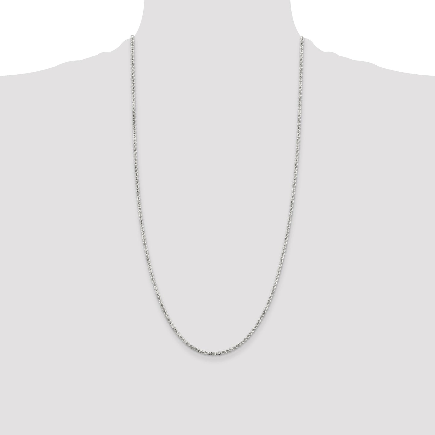 Sterling Silver 2.3mm Solid Rope Chain