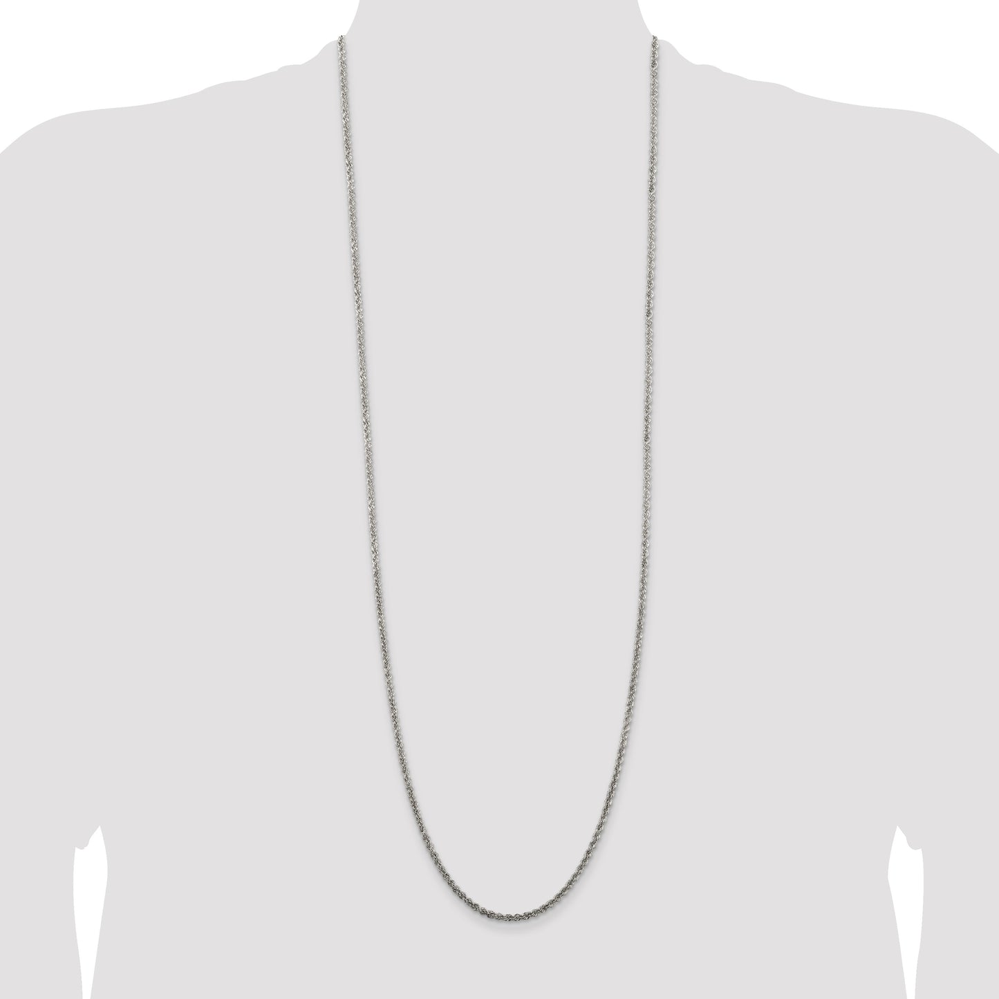 Sterling Silver 2.5mm Solid Rope Chain