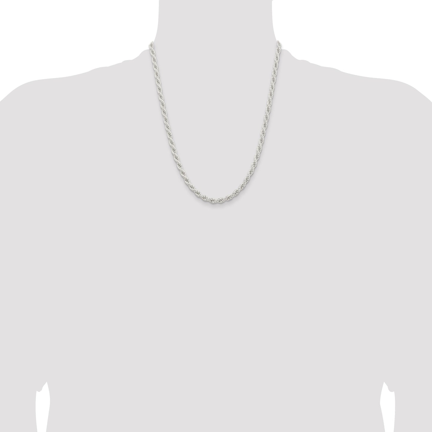Sterling Silver 5mm Solid Rope Chain