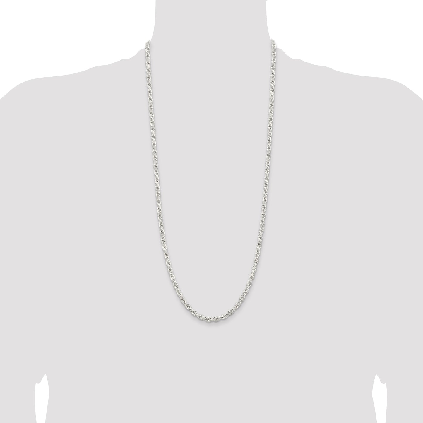 Sterling Silver 5mm Solid Rope Chain
