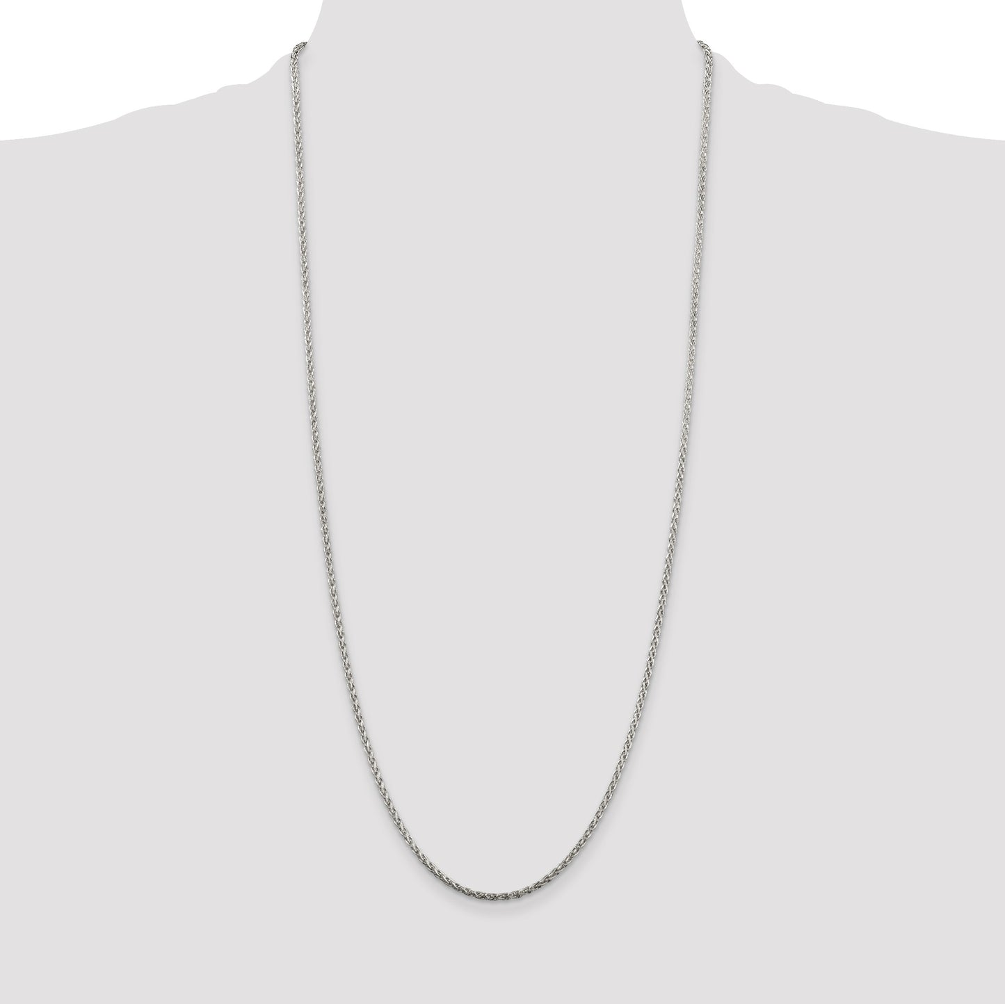 Sterling Silver 2mm Diamond-cut Spiga Chain