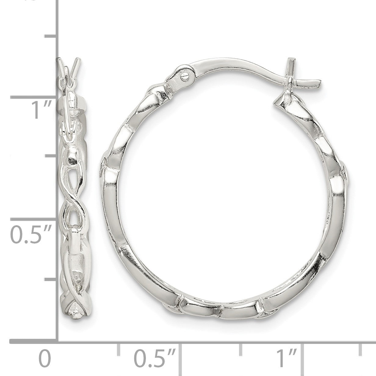 Sterling Silver Infinity Design Hoop Earrings
