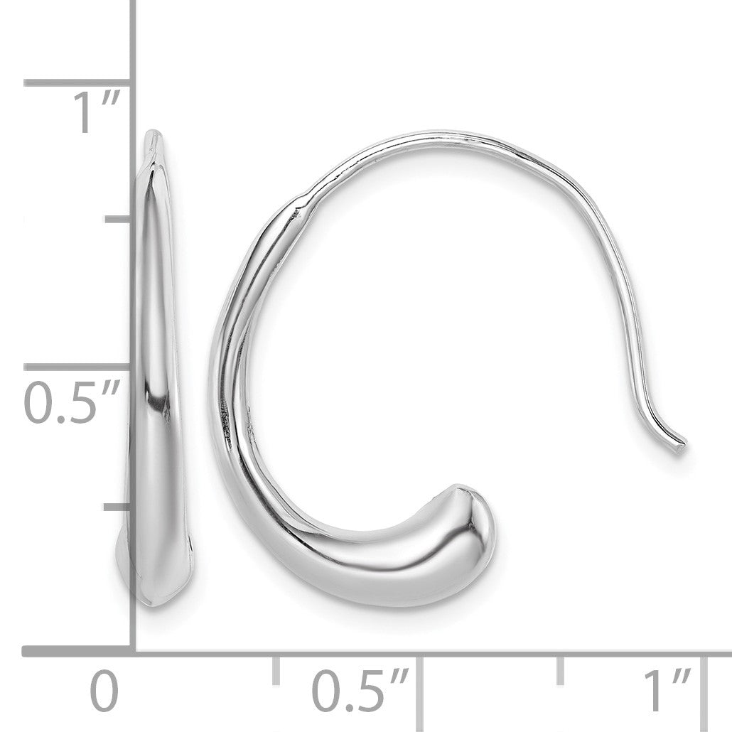 Sterling Silver Rhodium-plated Threader Dangle Earrings