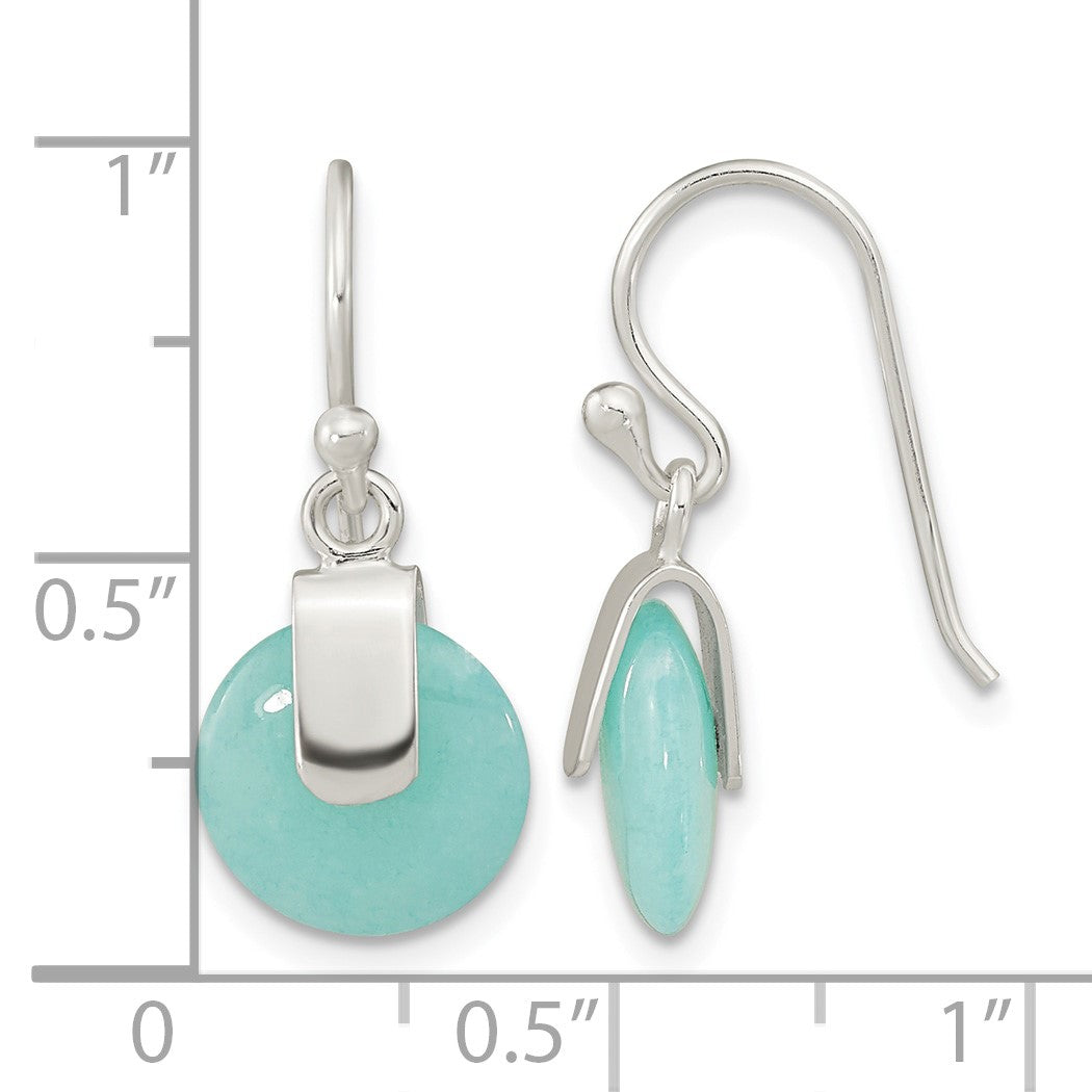 Sterling Silver Imitation Turquoise Circle Earrings
