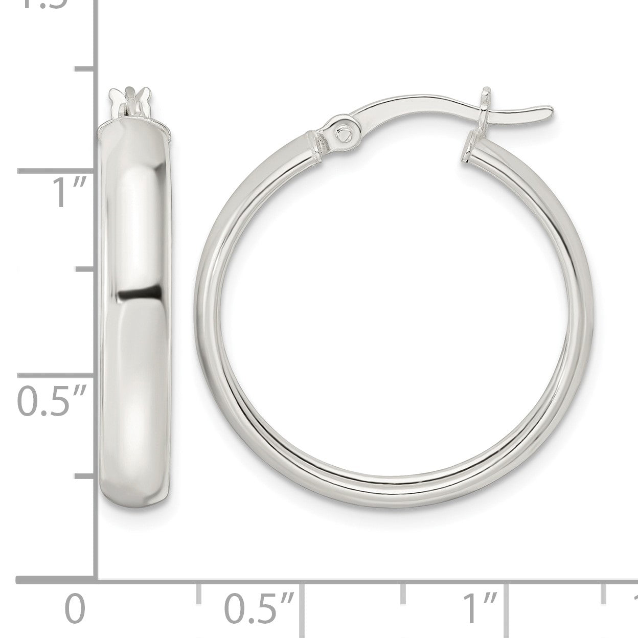 Sterling Silver Polished Hoop Earrings