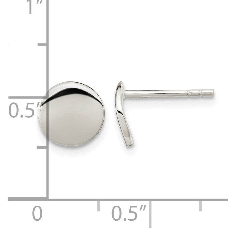 Sterling Silver Polished Flat Circle Post Earrings