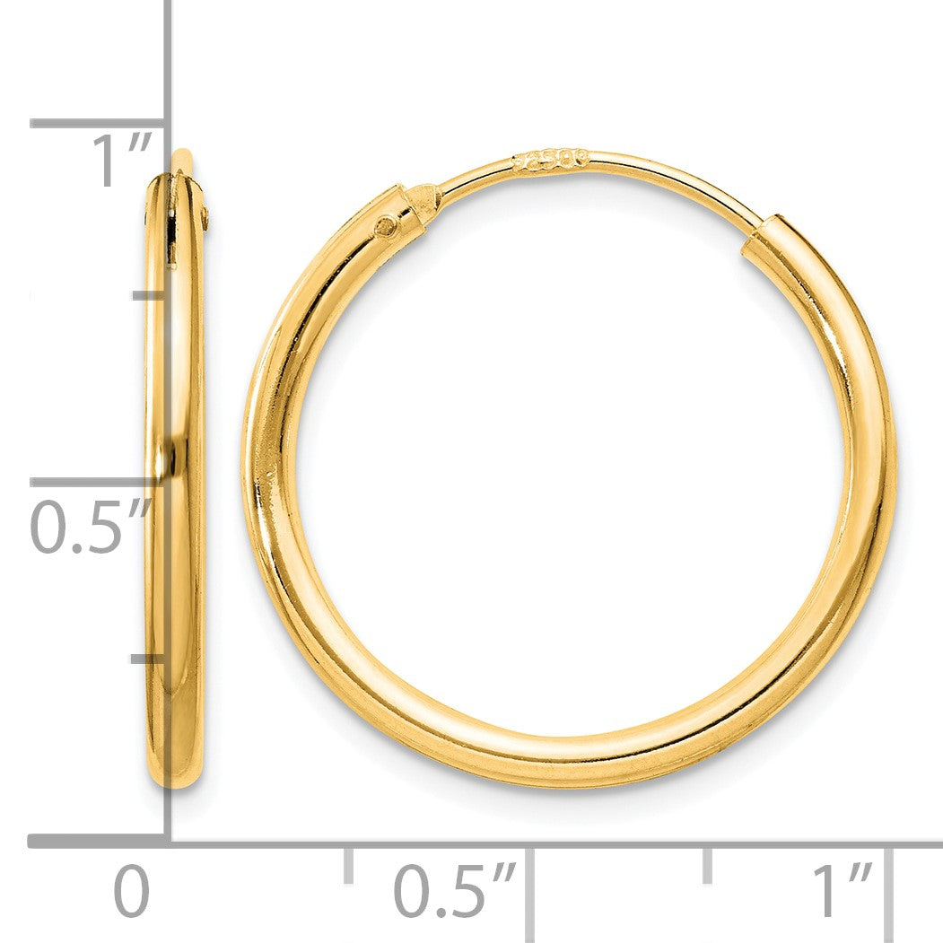 Sterling Silver Flash Gold-plated 2mm Endless Hoop Earrings