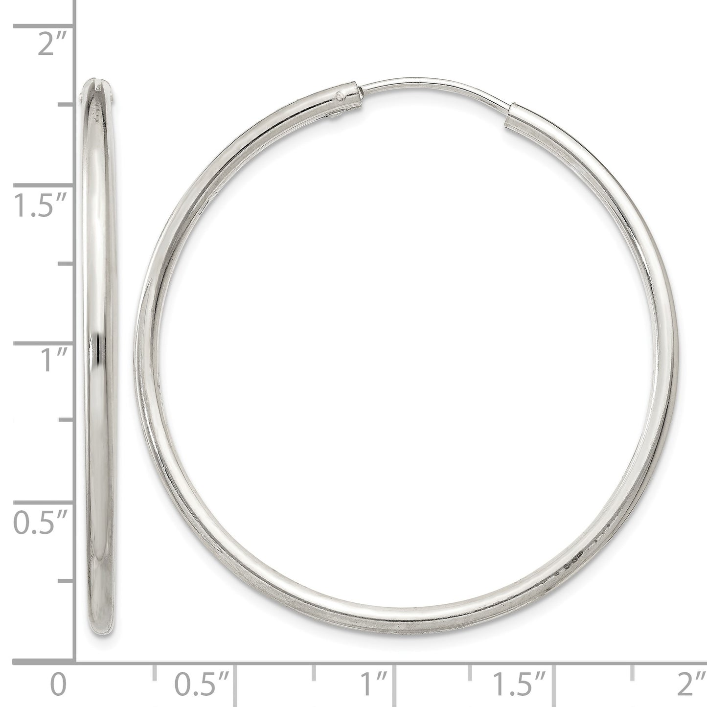 Sterling Silver 2mm Hoop Earrings