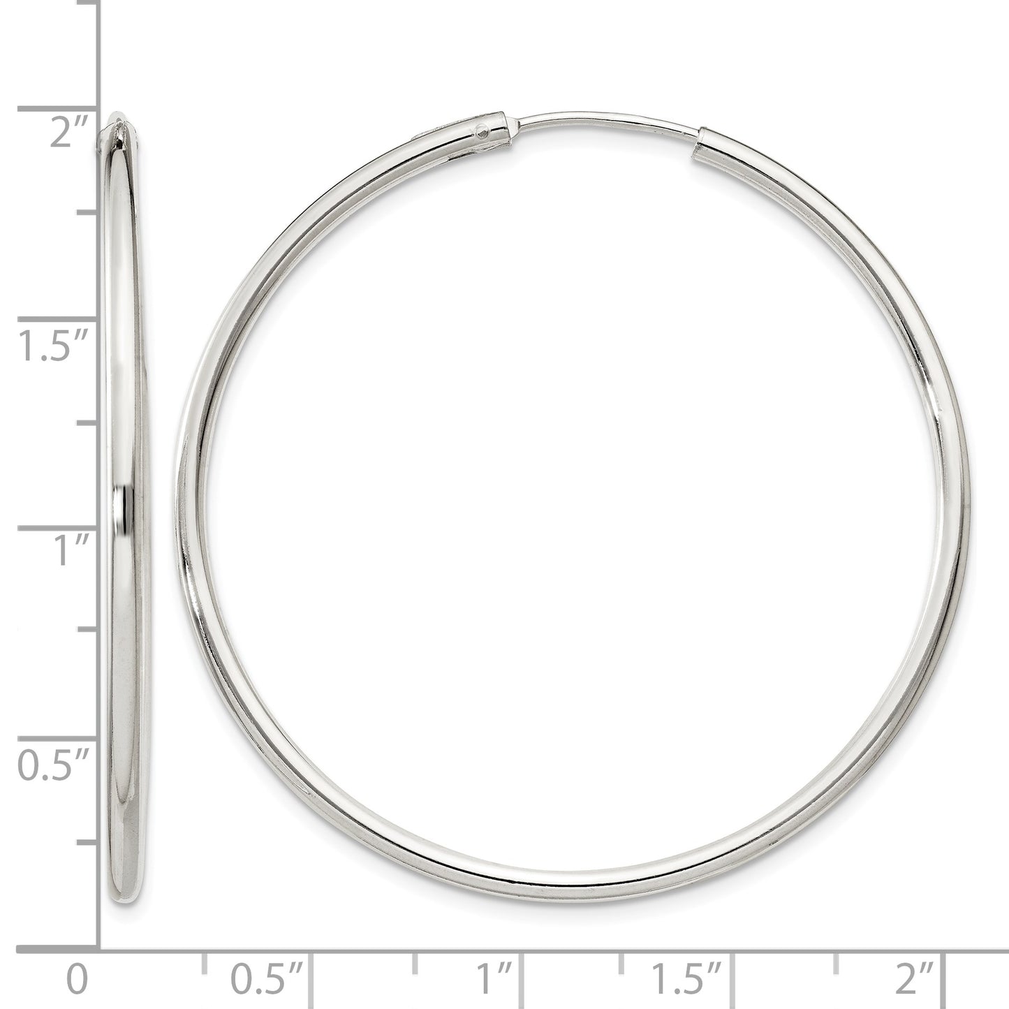 Sterling Silver 2mm Hoop Earrings
