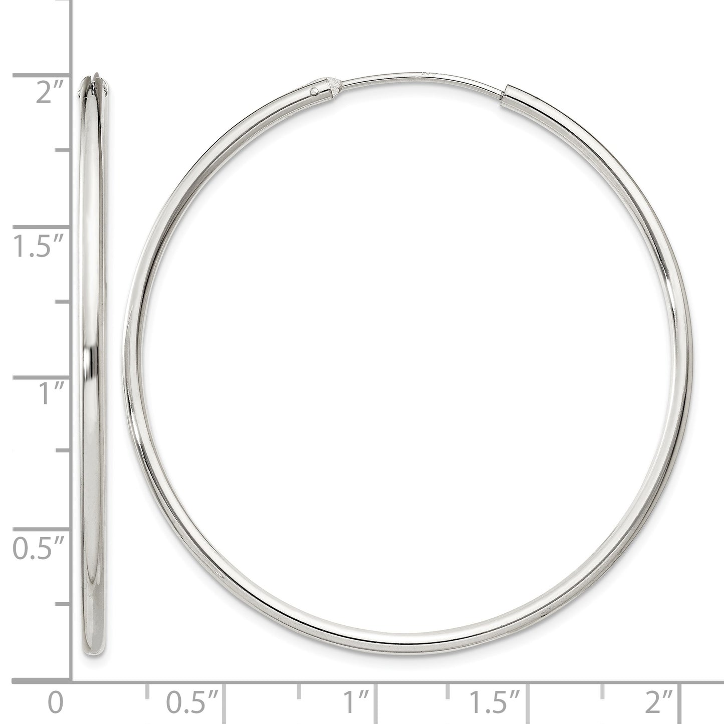 Sterling Silver 2mm Hoop Earrings
