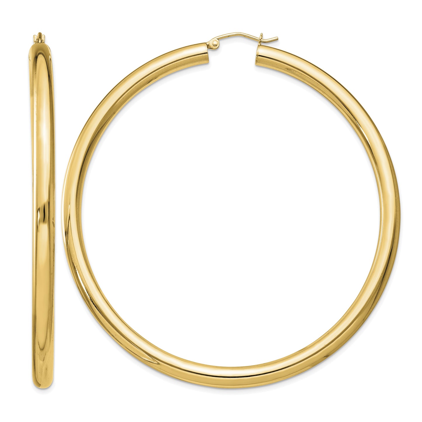 Sterling Silver Flash Gold-plated 4mm Round Hoop Earrings