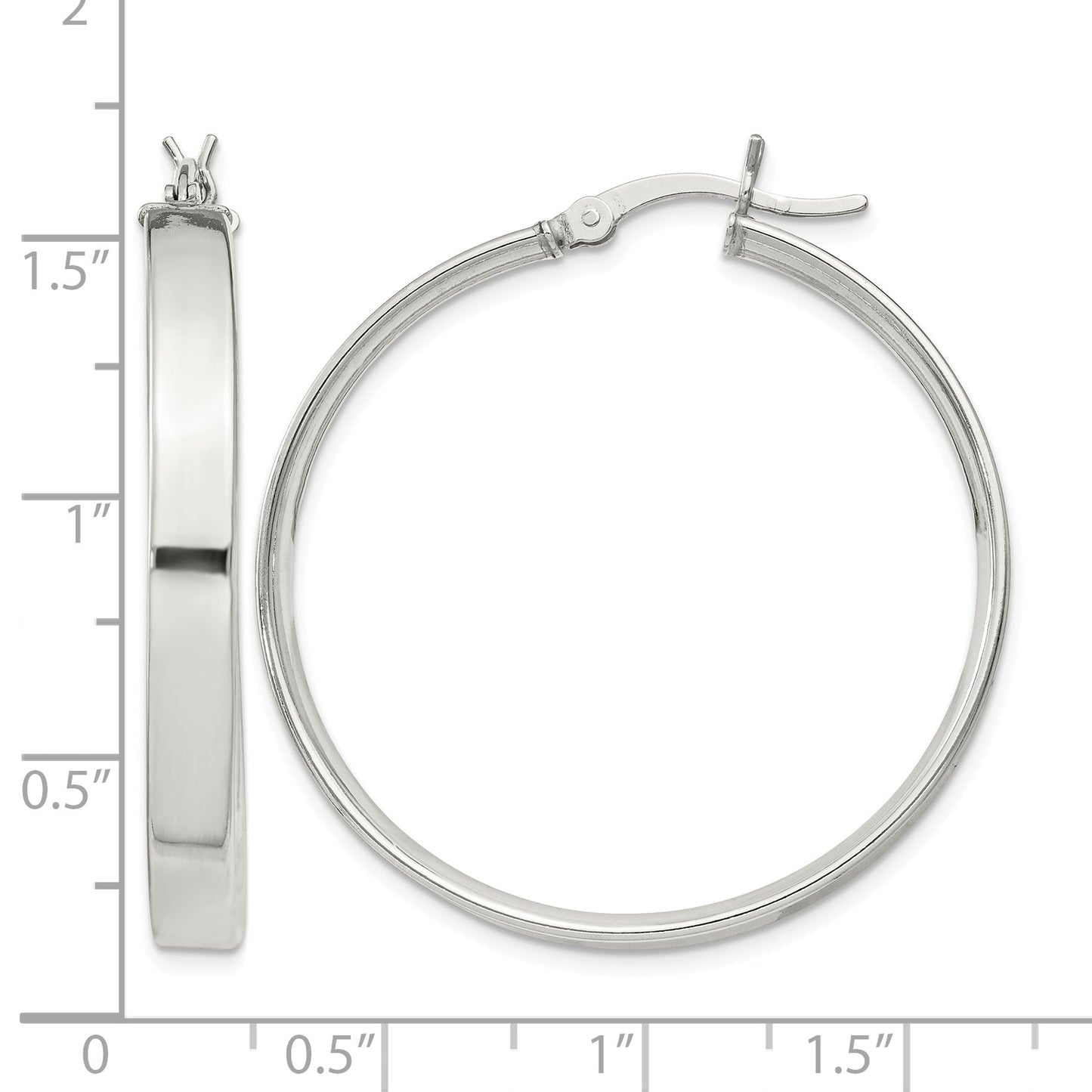 Sterling Silver 4.25x35 Hoop Earrings