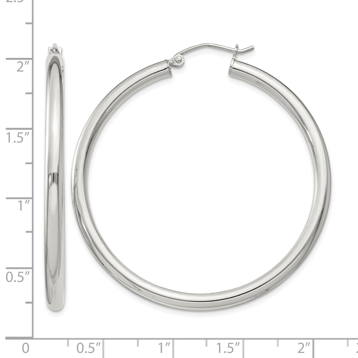 Sterling Silver 3mm Round Hoop Earrings