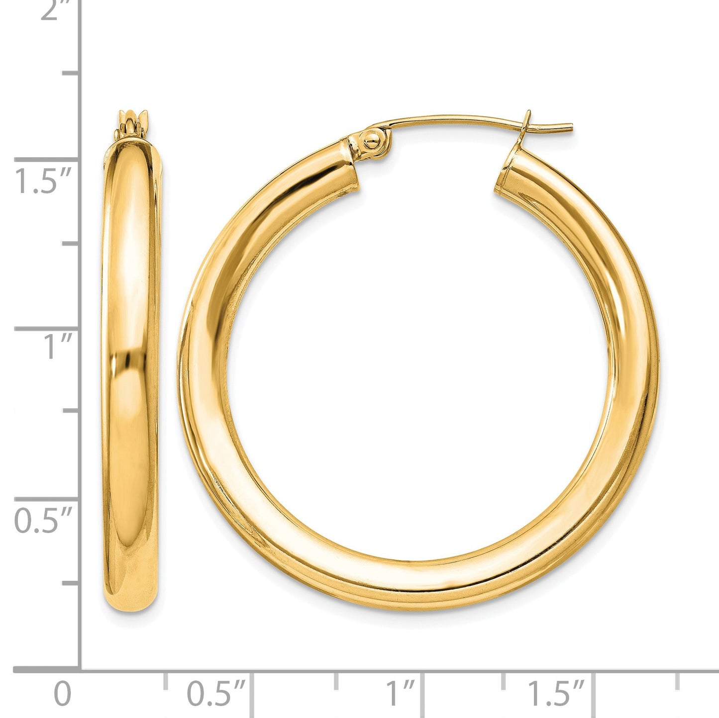 Sterling Silver Flash Gold-plated 4mm Round Hoop Earrings