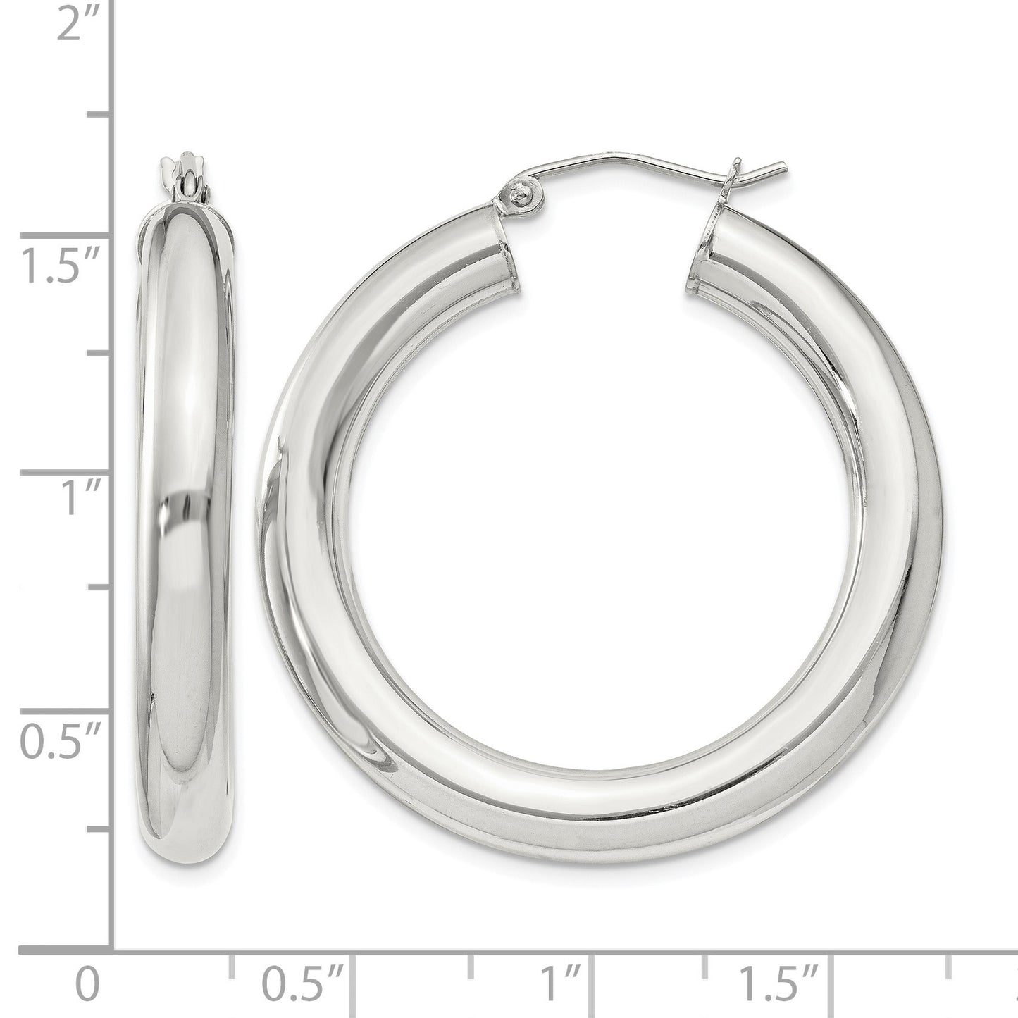Sterling Silver 5mm Round Hoop Earrings