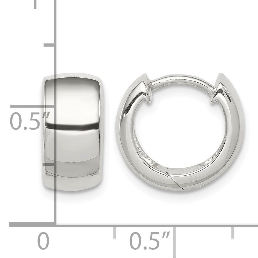 Sterling Silver Rhodium-plated Hinged Hoop Earrings