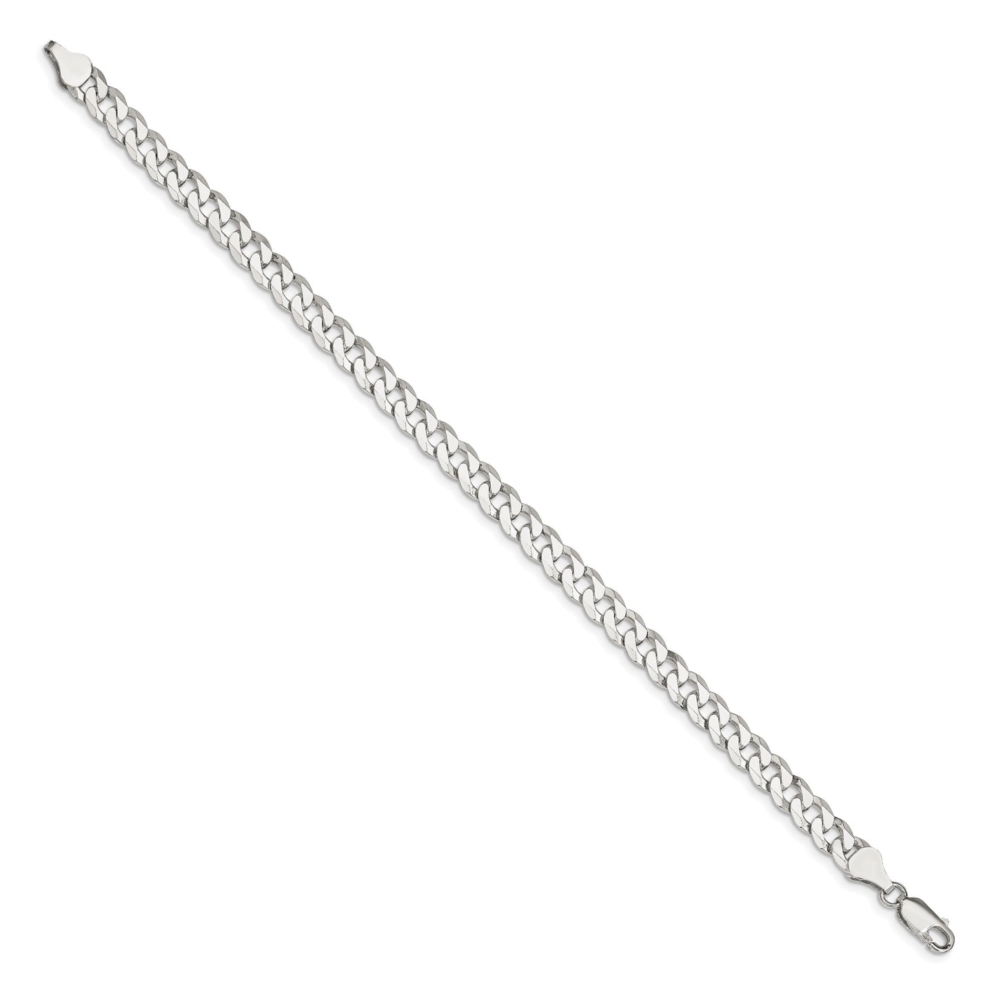 Sterling Silver 6mm Beveled Curb Chain