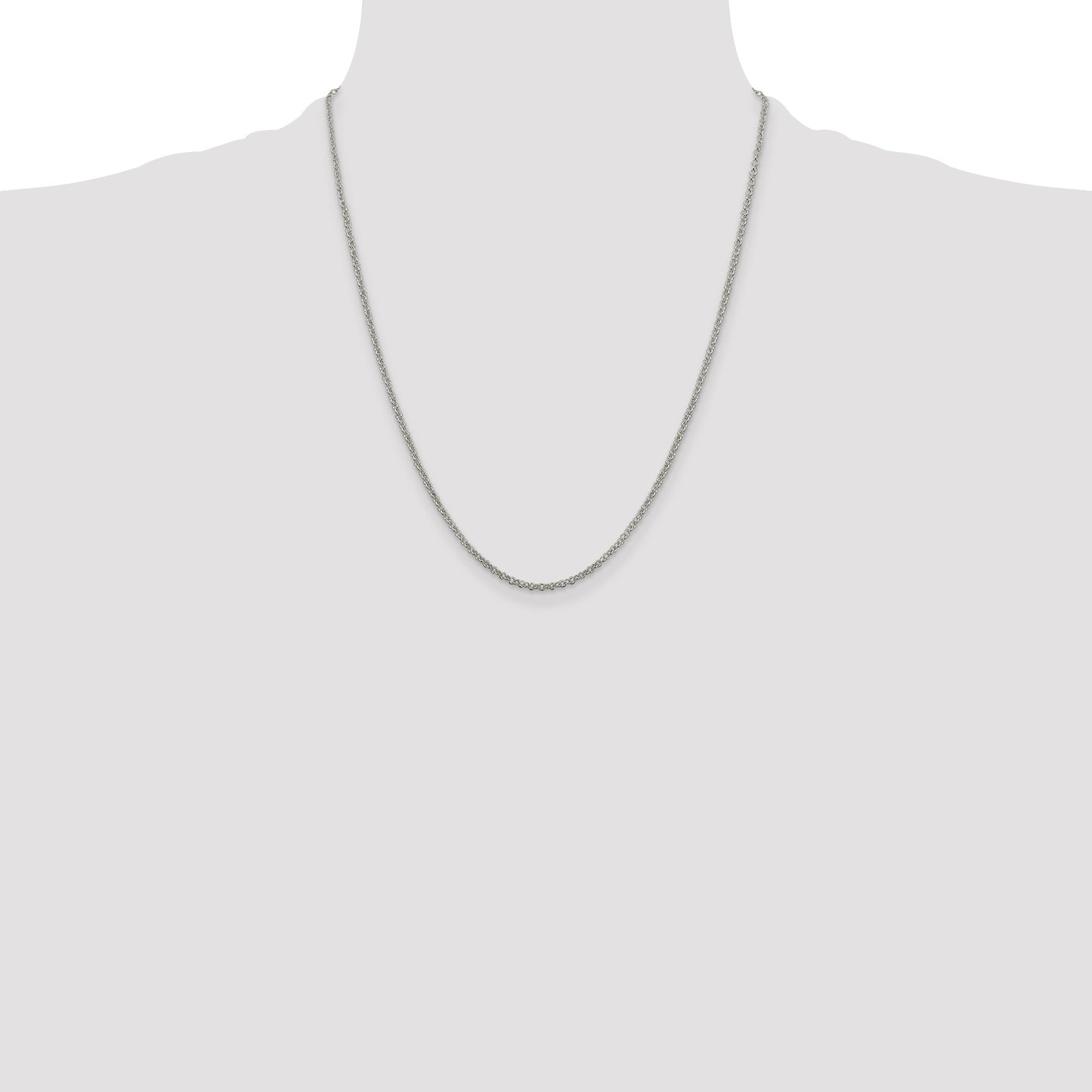 Sterling Silver 2mm Rolo Chain w/4in ext.