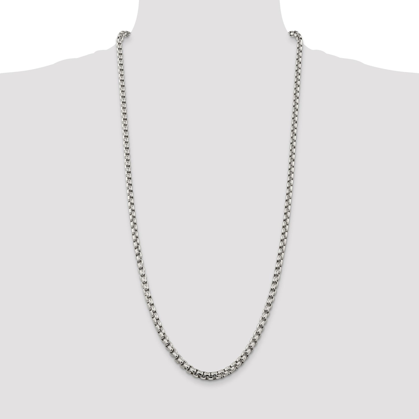 Sterling Silver 5.2mm Round Box Chain