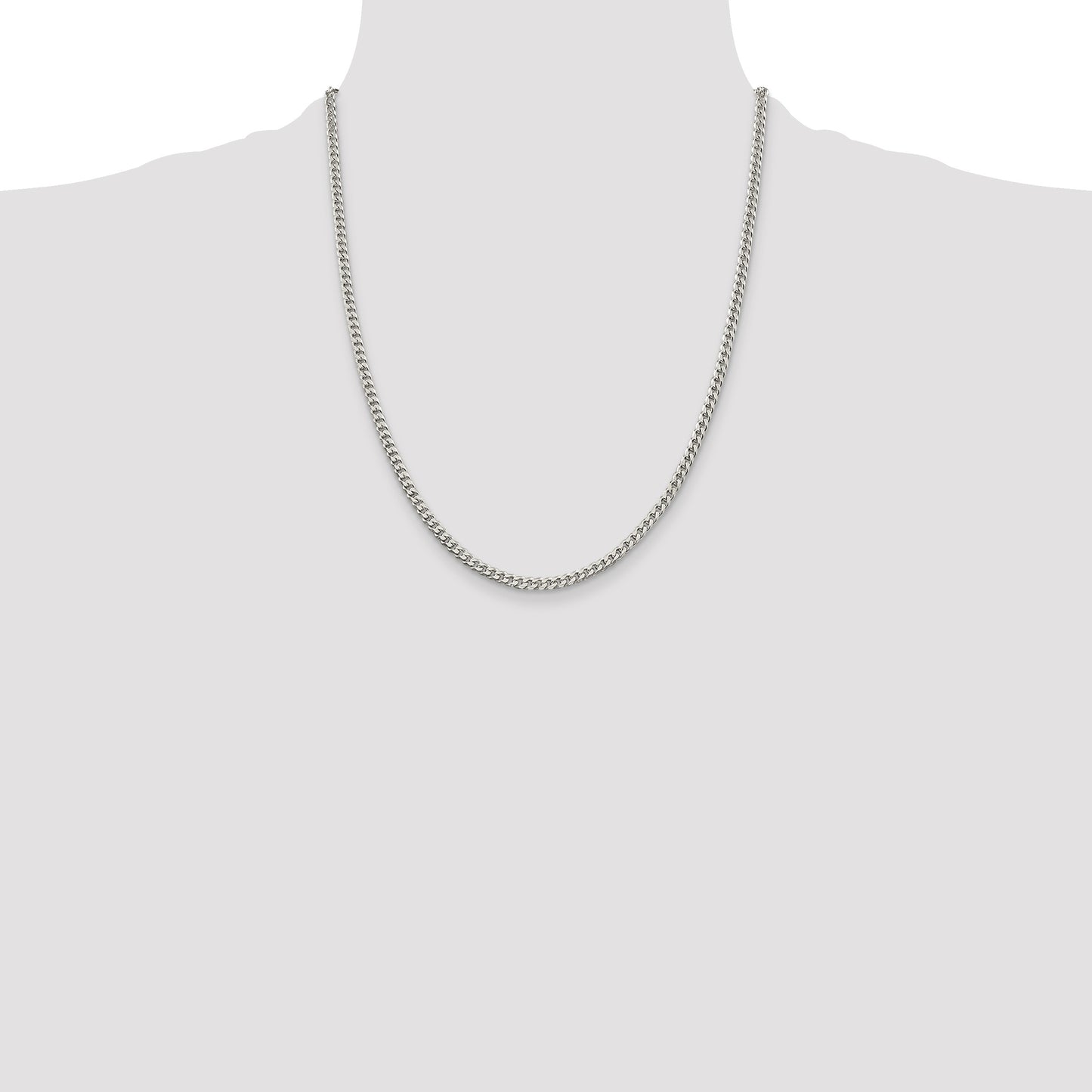 Sterling Silver Polished 3.15mm Curb Chain