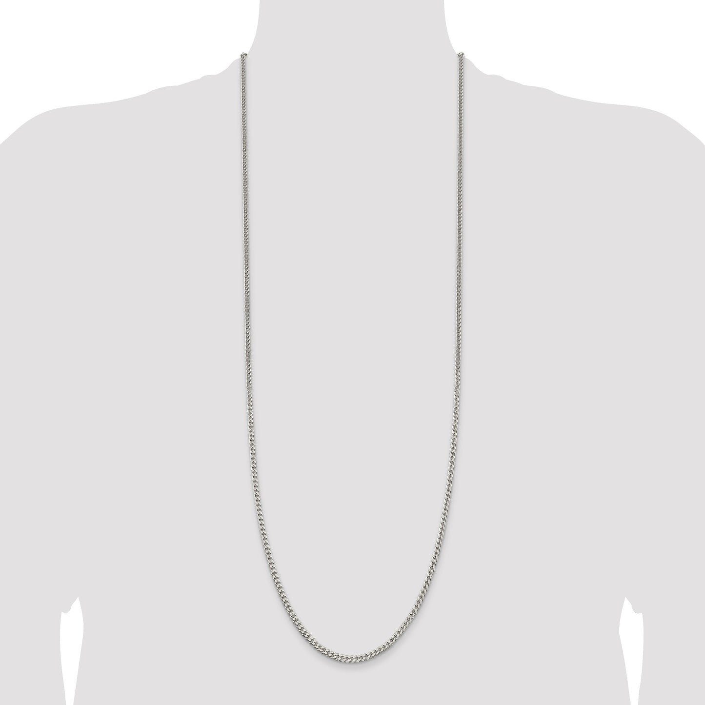 Sterling Silver Polished 3.15mm Curb Chain