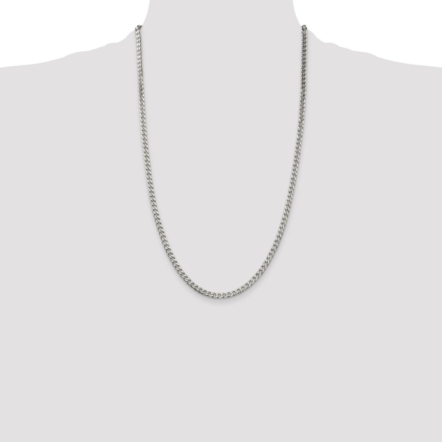 Sterling Silver Polished 3.5mm Curb Chain