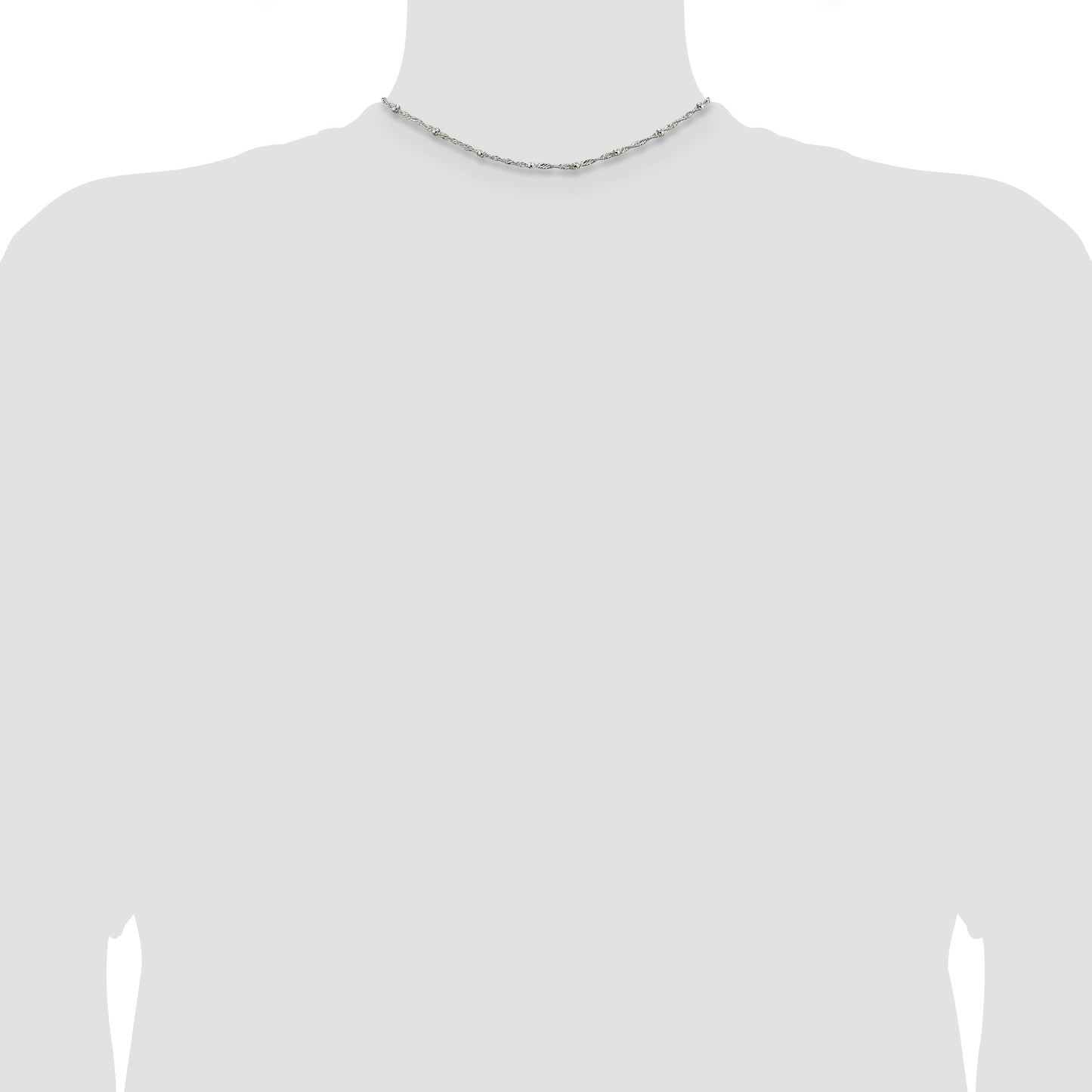 Sterling Silver 2.5mm Singapore w/ Beads Chain